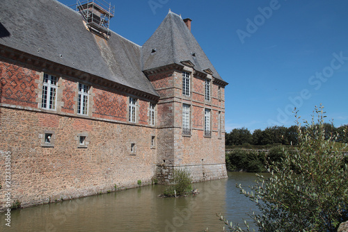 medieval castle in carrouges in normandy in france 