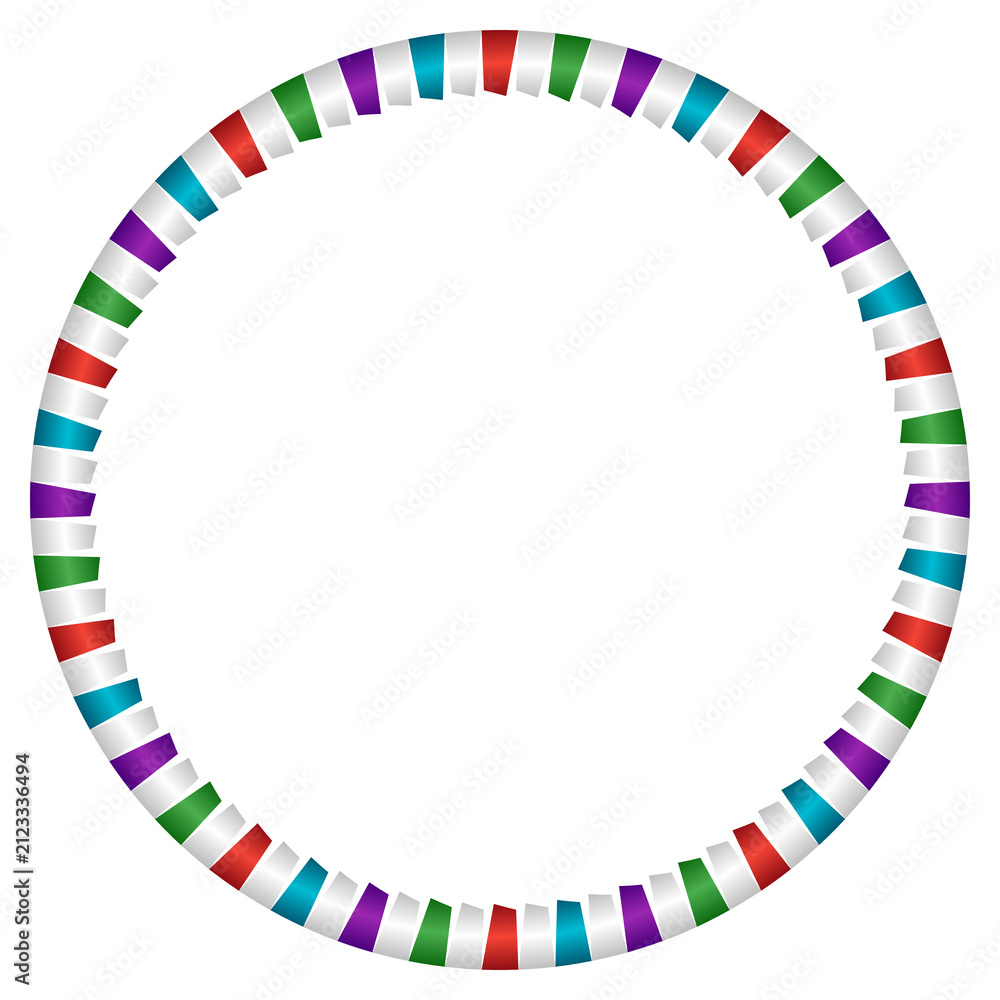 Obraz premium Colorful Striped Circular Frame Isolated on Transparent Background