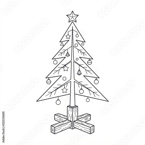 Christmas tree coloring page