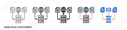 Фотография Data Gathering different style icons set vector illustration.