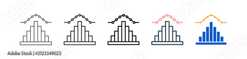 Foto Histogram different style icons set vector illustration.