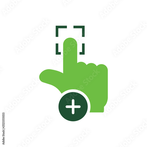 Scan Fingerprint Password to Access Silhouette Icon. Add Touch ID to the Smartphone Color Pictogram. Scanner Human Finger Print Identification Icon. Accepted Thumbprint. Isolated Vector Illustration.