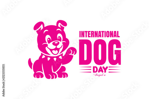 International dog day illustration with a cute puppy