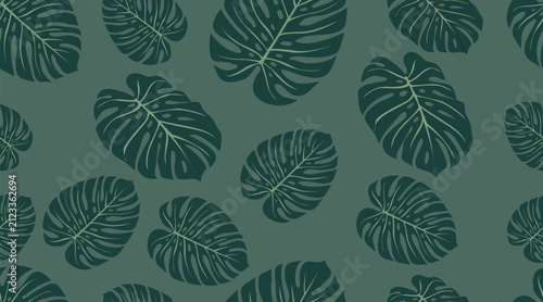 Continuous leaf vector pattern; seamless fabric pattern.