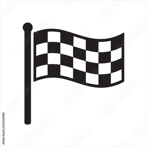 Checkered finish flag icon symbol for racing and victories.