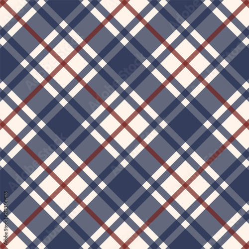 Classic Blue Red Plaid Tartan Seamless Pattern Background