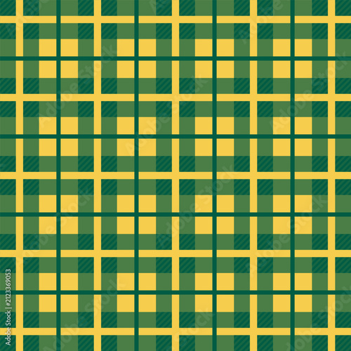 Green and Yellow Plaid Seamless Tartan Pattern Background
