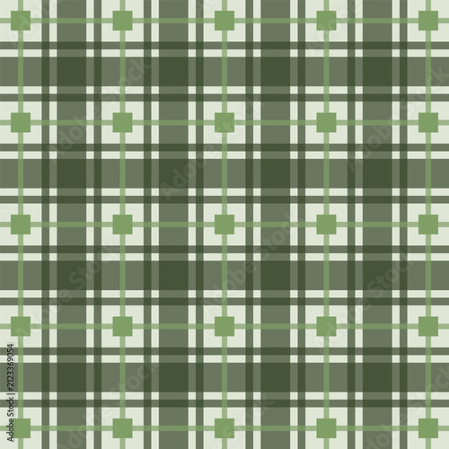 Olive Green Plaid Tartan Seamless Pattern Background