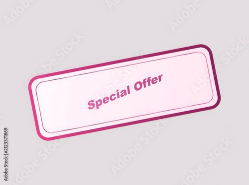 Special offer red rectangular label or button with rounded corners for sale marketing and business promotion design element