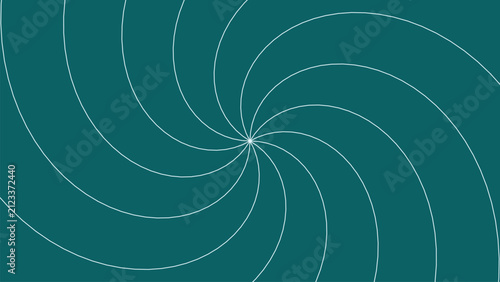 Teal abstract background with white spiral vortex lines forming hypnotic radial pattern for modern digital graphic design creative artistic wallpapers