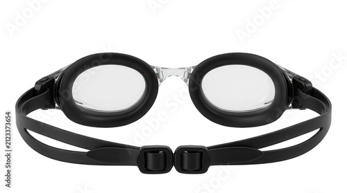 Swimming goggles with adjustable strap and clear lenses on transparent background swim glasses swimwear aquatic eyewear