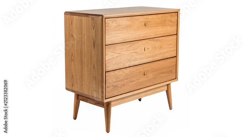 Konstfotografi Modern wooden chest of drawers bedroom furniture isolated on transparent backgro
