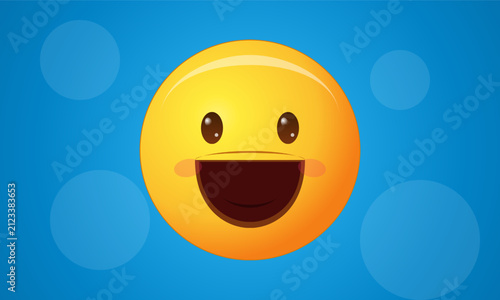 Smiley Emoji Icon with Happy Expression and Positive Emotion Design
