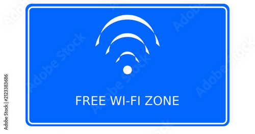 Free WiFi Zone Sign Board Symbol for Wireless Internet Access