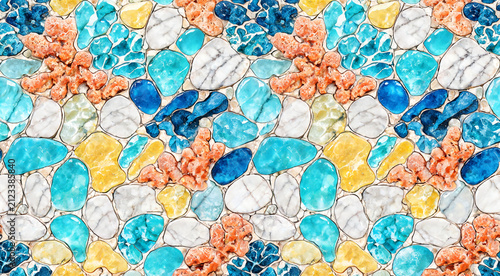 Colorful Pebble Mosaic Texture Background
