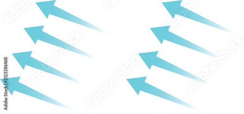  Arrows Set Showing Wind Flow Air flow blue arrow showing direction