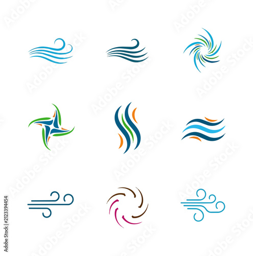 Abstract wave pattern motion swirl energy symbol collection
