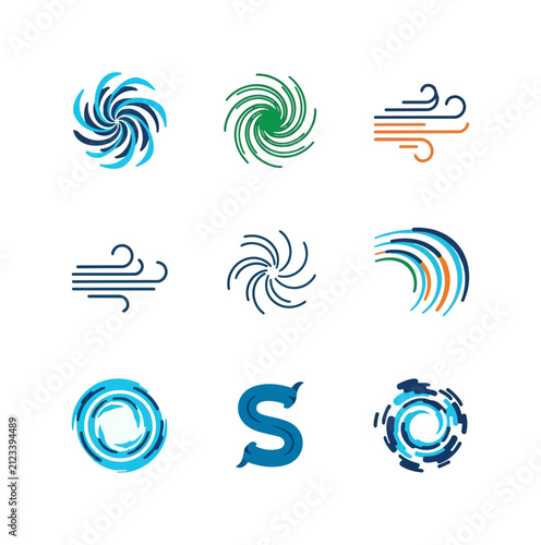 Abstract weather and climate symbols stylized collection