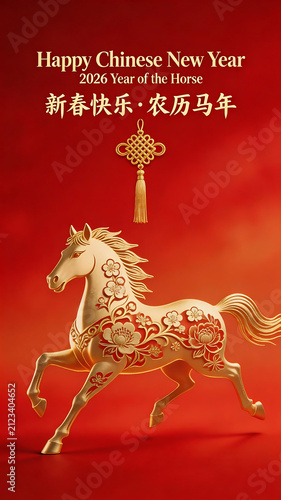 Golden horse decoration for Chinese New Year