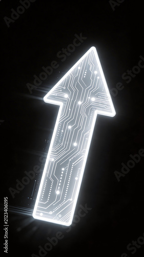Arrowshaped circuit design on dark background