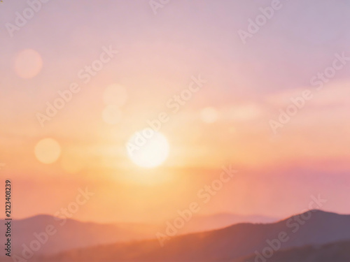 Sunset over mountain landscape