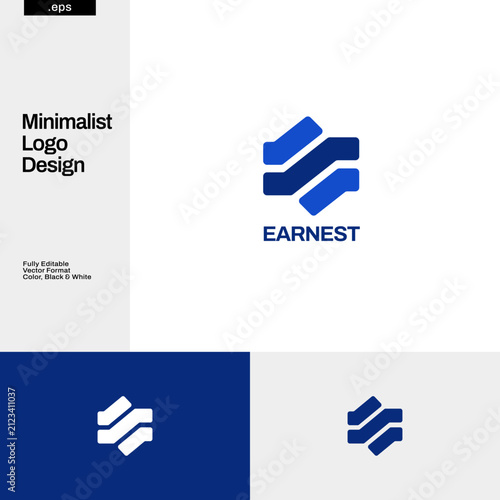 Abstract Stacked Geometric Shape Business Logo Design Template