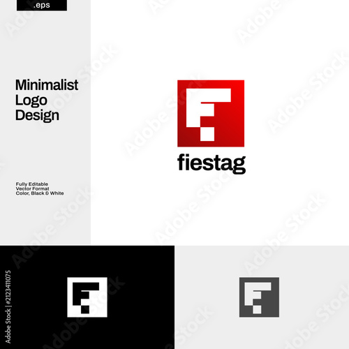Simple Geometric Initial Letter F Logo Design Template