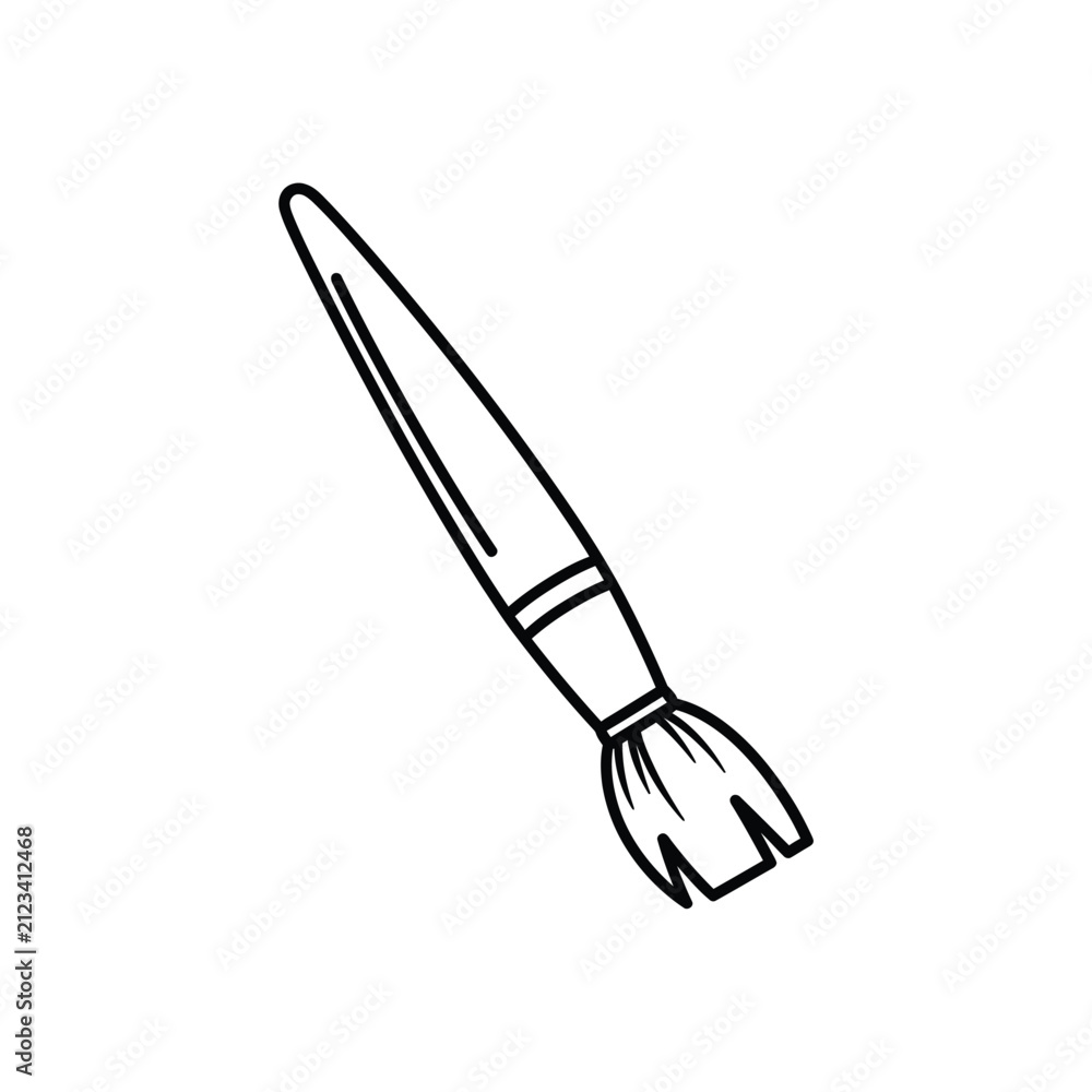 Obraz premium Paintbrush Art Supply Simple Line Icon