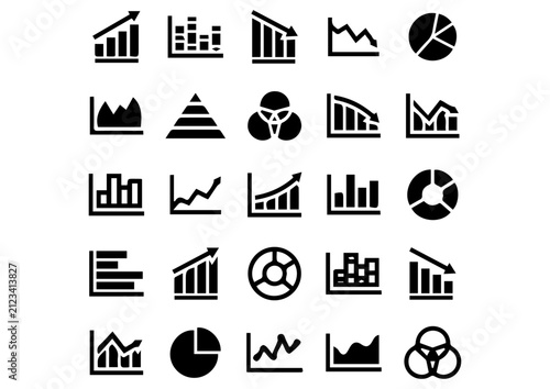 Business Bar Chart Infographic Icon Collection