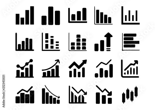Bar Chart Icon, Sleek Bar Chart Icon, Perfect for Data Visualization
