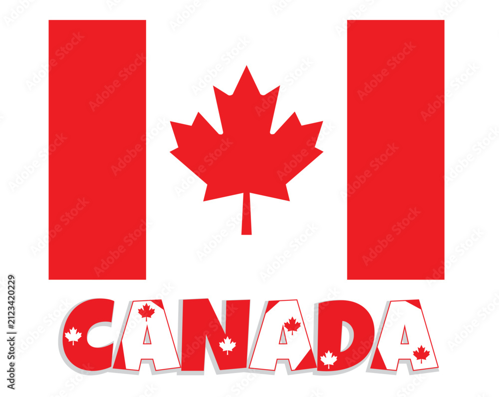 Fototapeta premium Canada flag with character design.