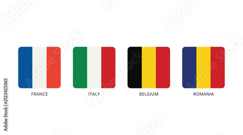 National flag collection featuring Japan, Germany, Canada, and Brazil representing diverse global identities and cultures
