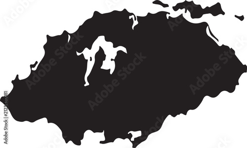 Black silhouette map of Honduras isolated vector graphic for travel and geography concepts clean design