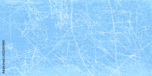 Картината върху платно Winter blue background with a hockey scratched ice texture