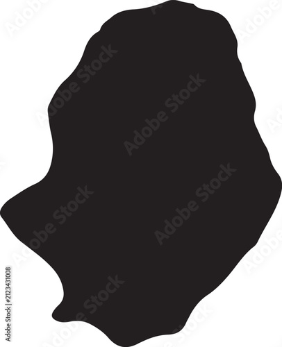 Black silhouette map of Niue island simple vector graphic for travel and geography concepts isolated on white background