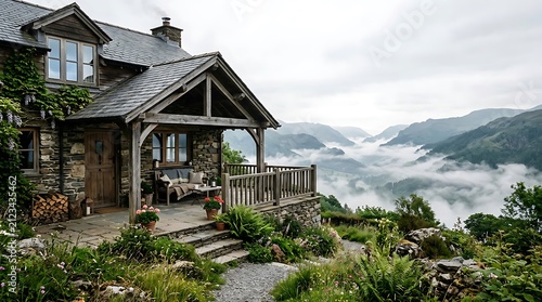 Charming two story house with mountain view and garden.