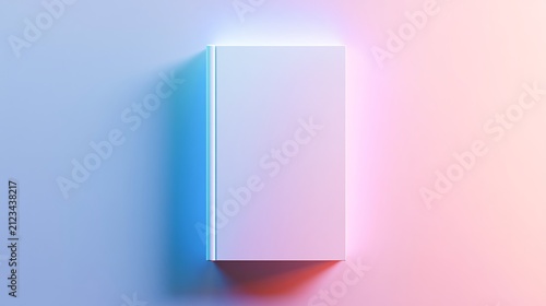 3d white box with colorful neon light