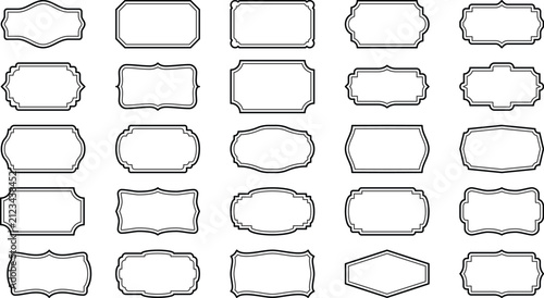 Collection of ornate vector frames and labels with a white background for design projects