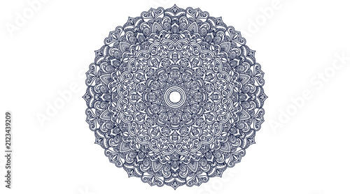 Detailed Geometric Mandala Line Art Vector Decorative Circular Floral Design