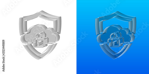 Foto cloud data storage computing server network technology information glossy 3d gla