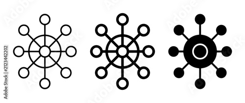 Bild auf Leinwand Minimalist network icon set, abstract connection symbols in line and solid style