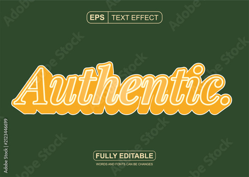 Authentic with green background - Editable Font
