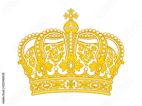 Canvas Print Ornate Golden Crown Isolated