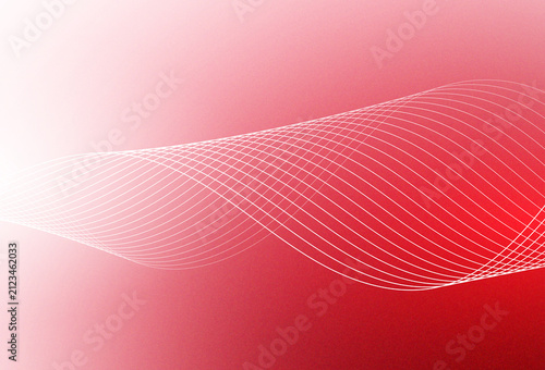 Abstract Background Featuring Elegant White Flowing Wave Lines Over a Gradient Red Backdrop Creating a Dynamic Digital Visual Pattern