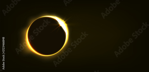 Sun Eclipse. Solar or moon eclipse with blur spark effect and lens