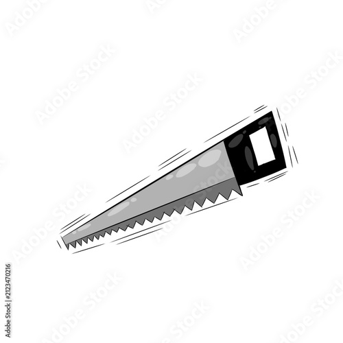 Quadro su tela Hand saw tool illustration isolated on white background for carpentry and woodwo