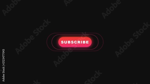 Red Glowing Subscribe Button Animation for Channels and Online Media