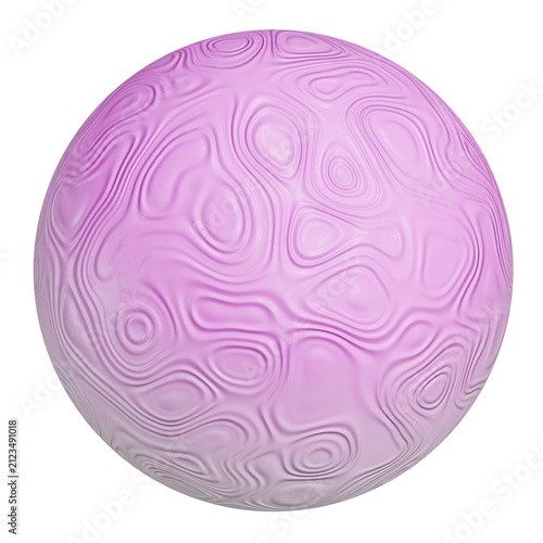 Fotografía Abstract 3D Pink Sphere with Topographic Texture