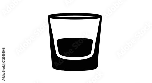 Vector illustration of shot glass icon, small glass for alcoholic beverages on a transparent background
