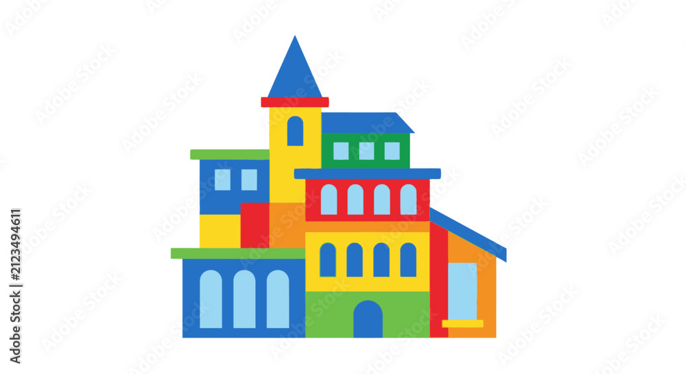 Fototapeta premium Colorful Building Architecture Toy Model.